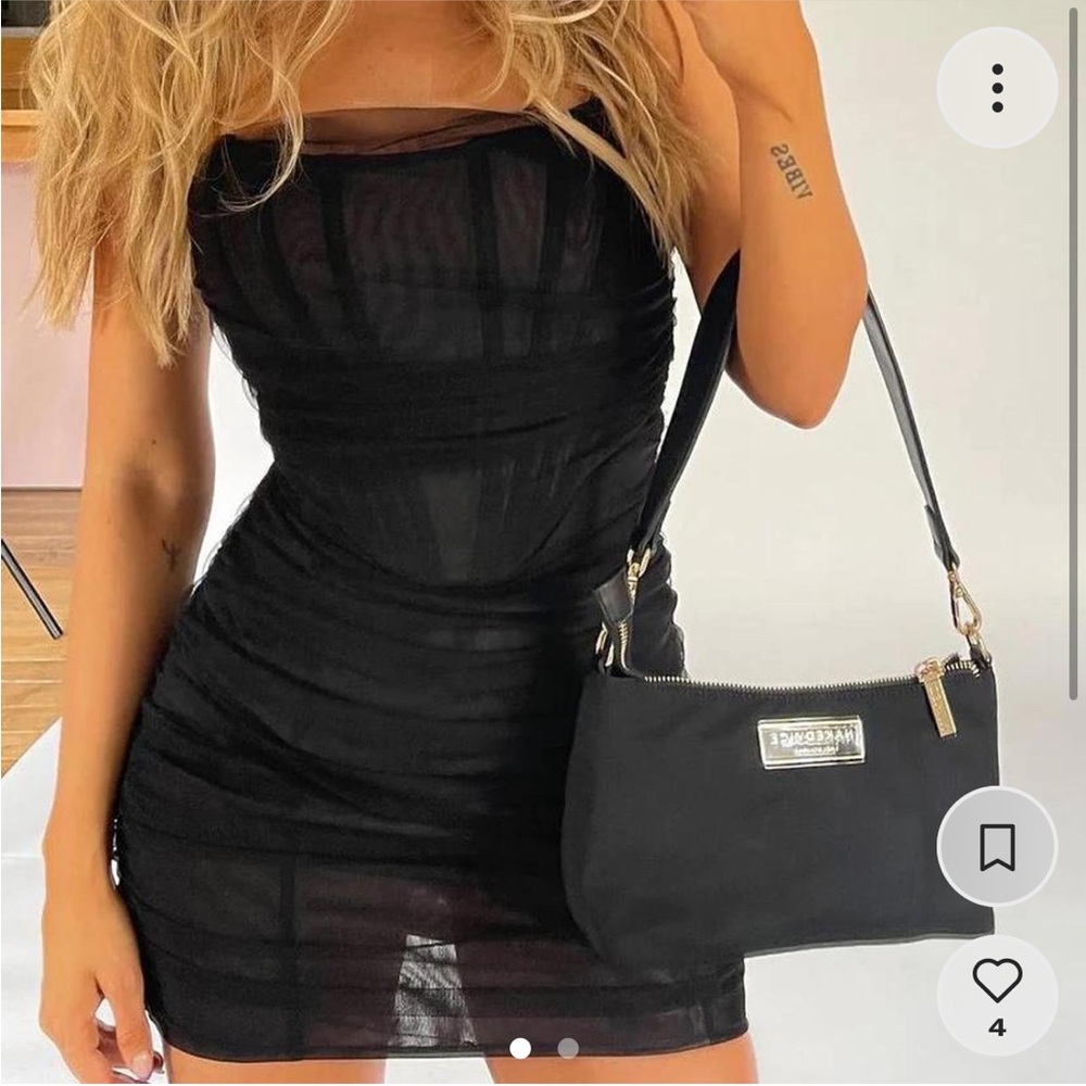 For the night mini black dress